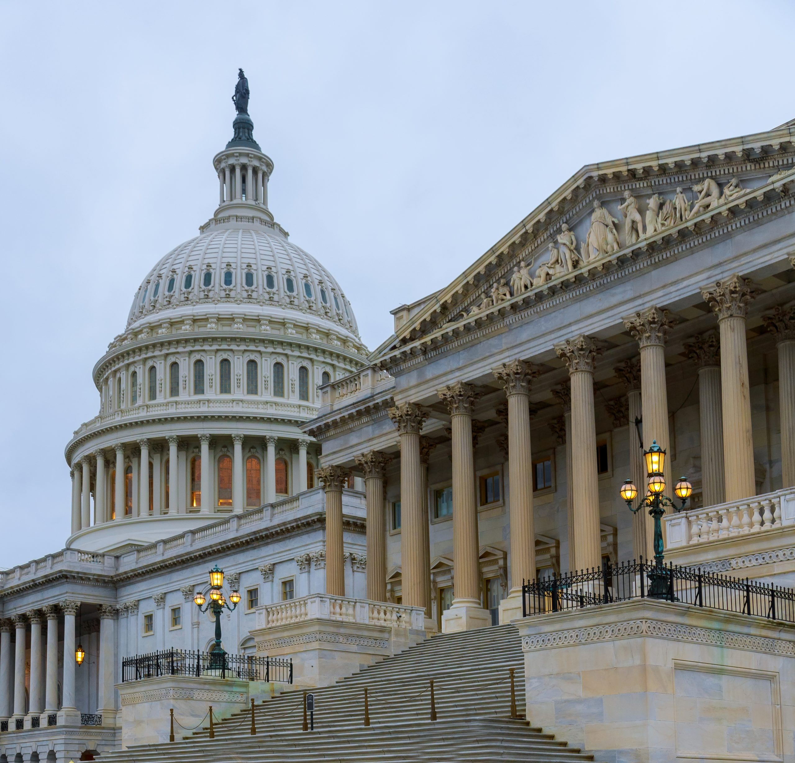 Capitol building eastern facade, staircase, Washington DC